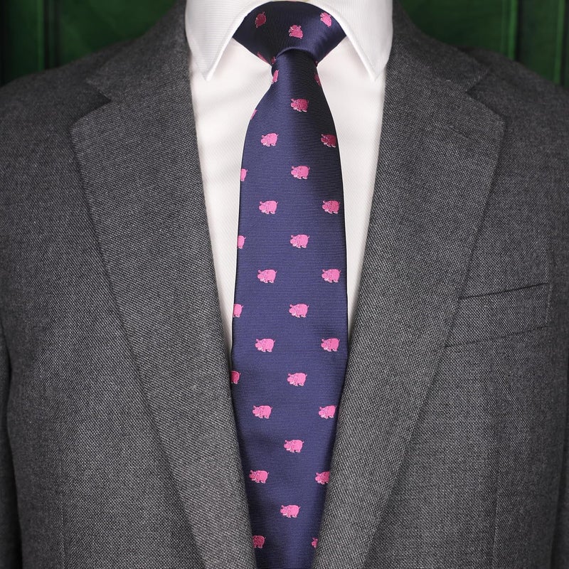 MENDEPOT Animal Pattern Necktie With Gift Box Sea Animal Pattern Tie Father's Day Birthday Gift Tie - Image 3